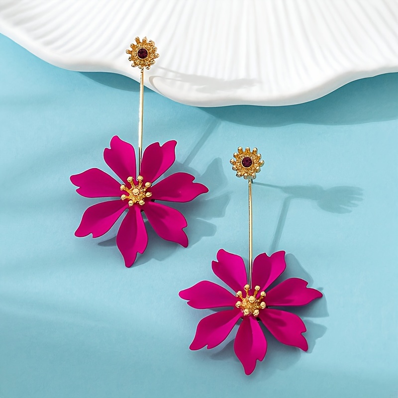 Colorful Floral Dangle Earrings for Women